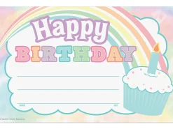 Pastel Pop Birthday Certificates