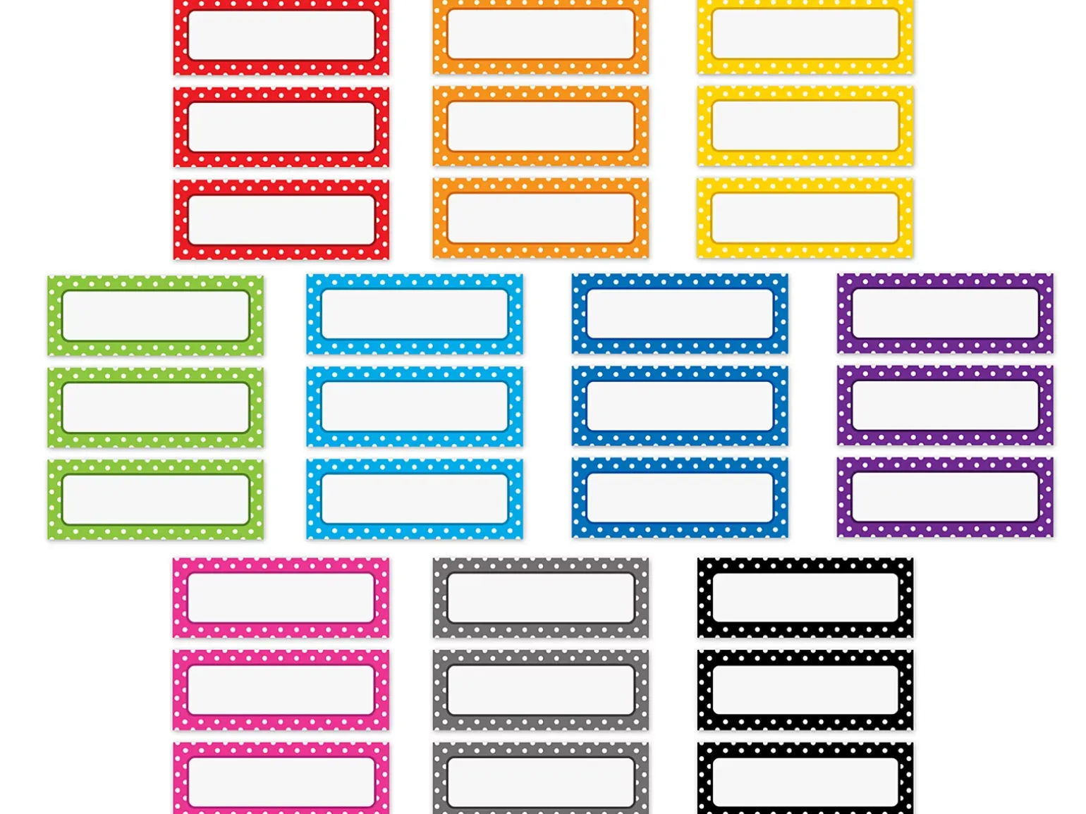 Polka Dot Magnetic Write & Wipe Labels