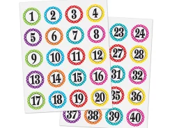 Polka Dot Number Stickers
