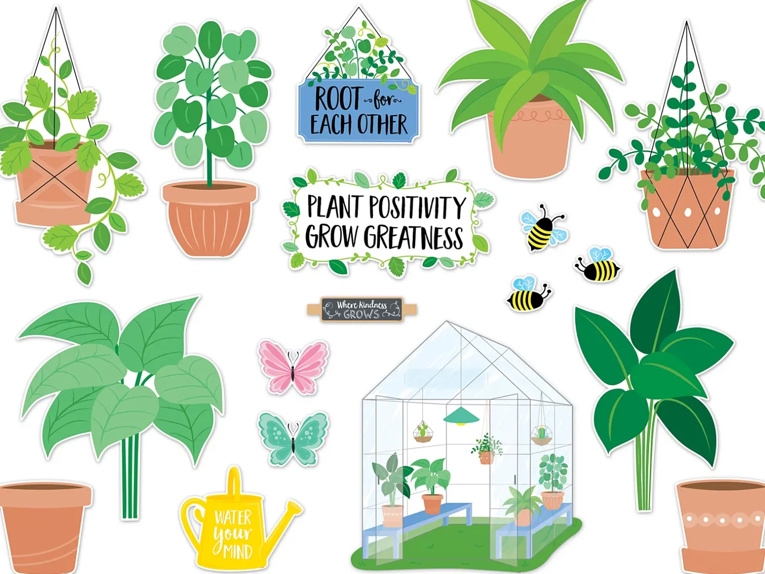 Positively Plants Motivational Bulletin Board Set