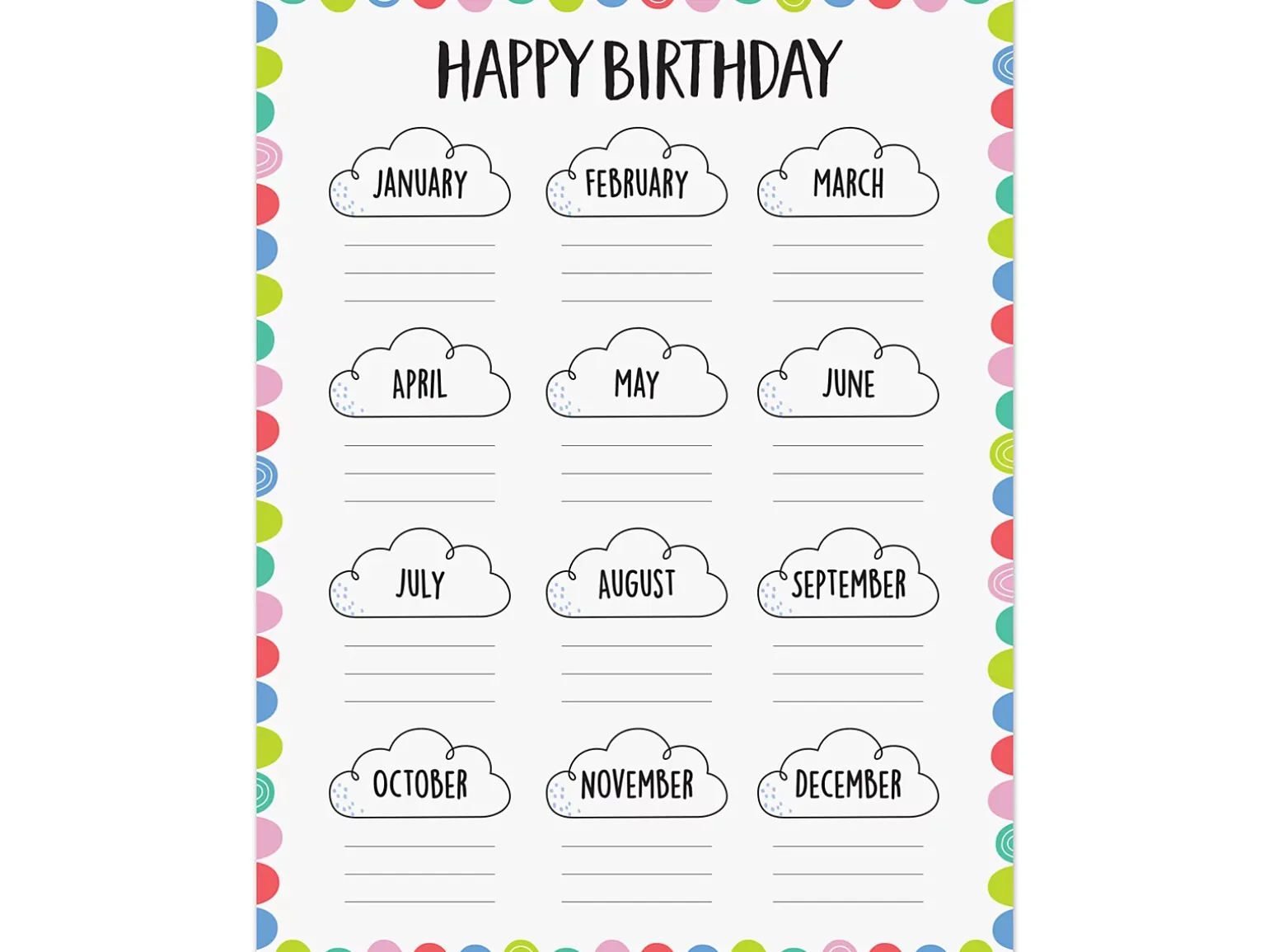 Rainbow Doodles Birthday Poster