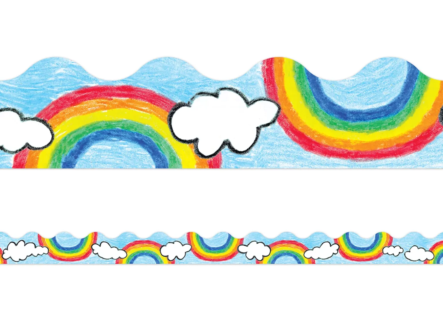 Rainbows & Clouds Scalloped Border