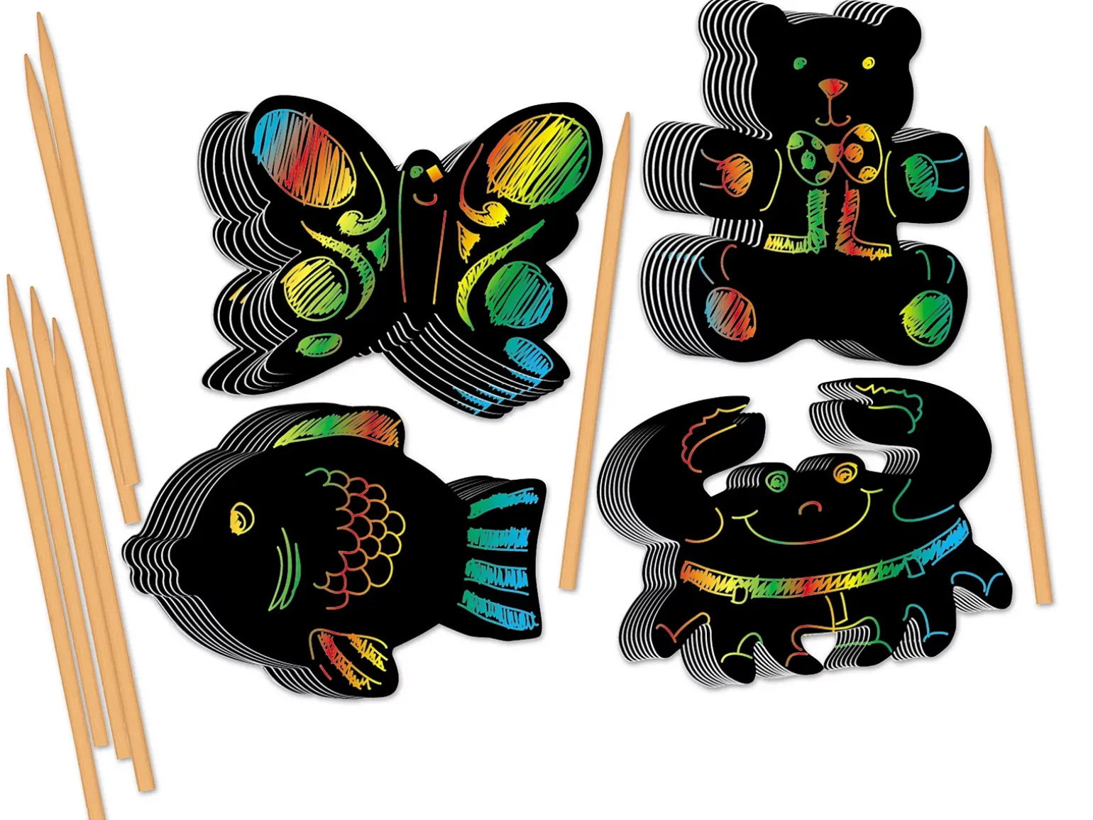 Rainbow Scratch Paper Animals