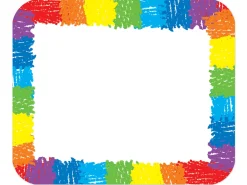 Rainbow Scribble Name Tags