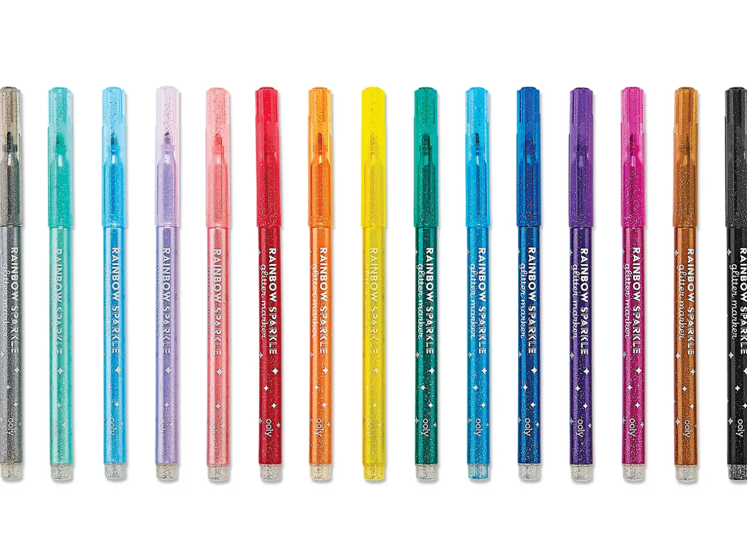 Rainbow Sparkle Glitter Markers - Set of 15