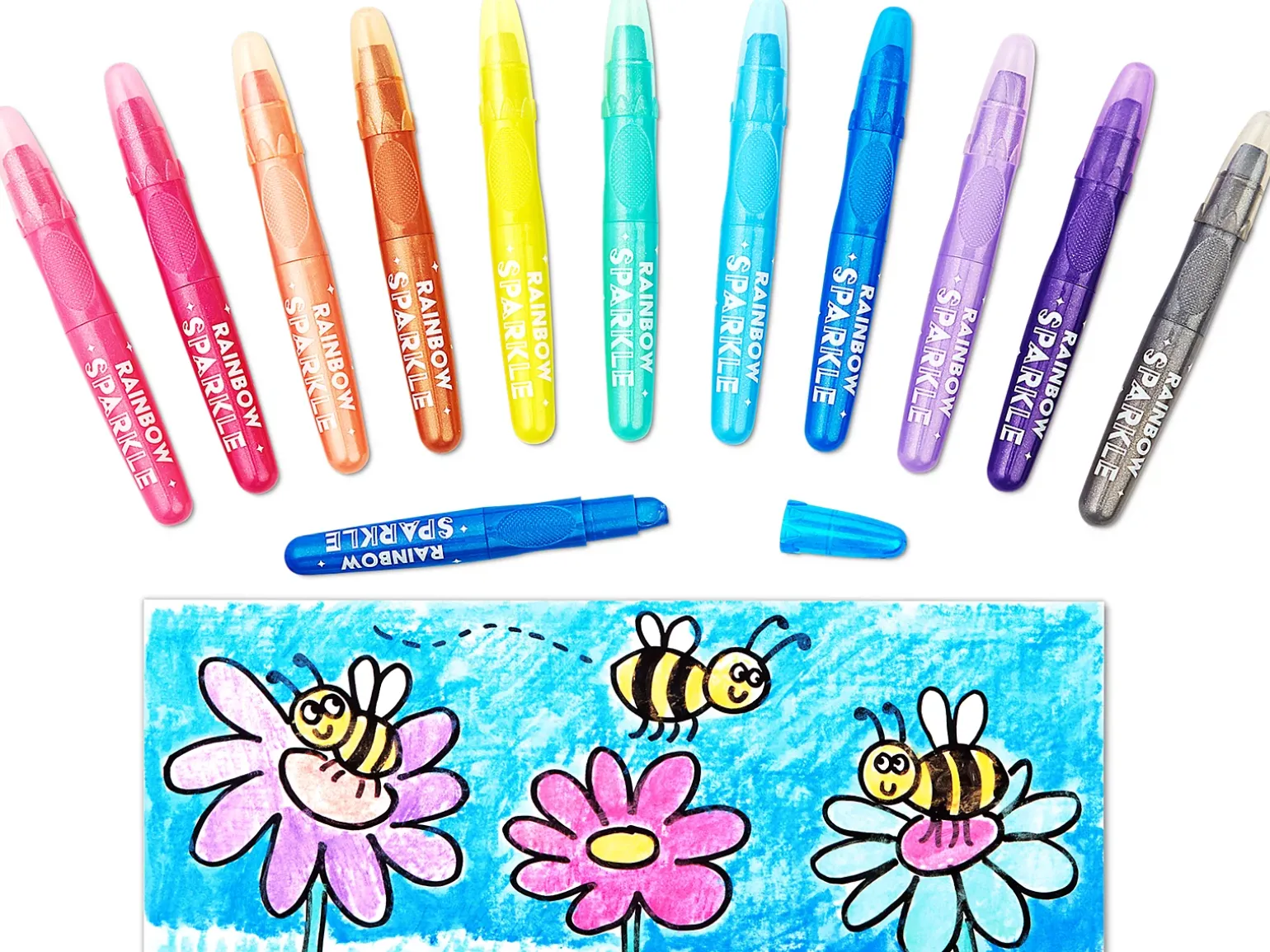Rainbow Sparkle Watercolor Gel Crayons - Set of 12