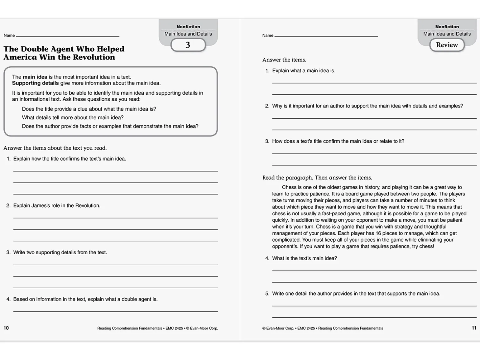 Reading Comprehension Fundamentals Workbook - Gr. 5