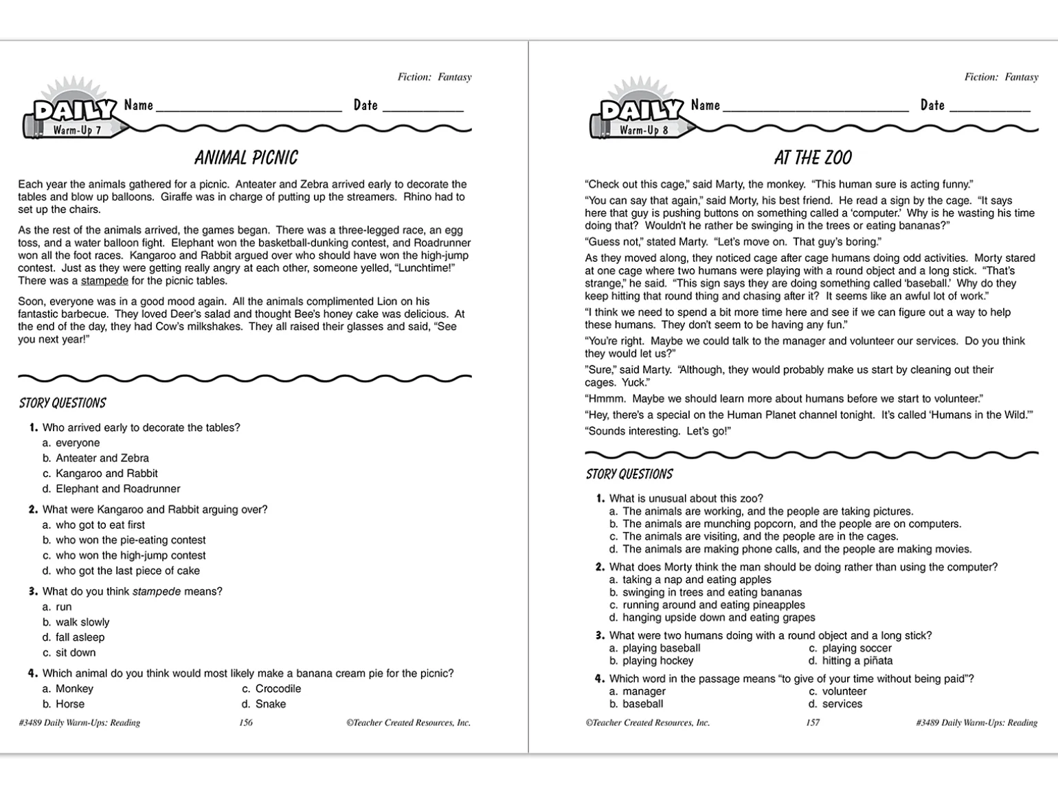 Reading Daily Warm-Ups Workbook - Gr. 3