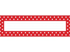 Red Polka Dot Double-Sided Nameplates