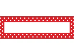 Red Polka Dot Double-Sided Nameplates