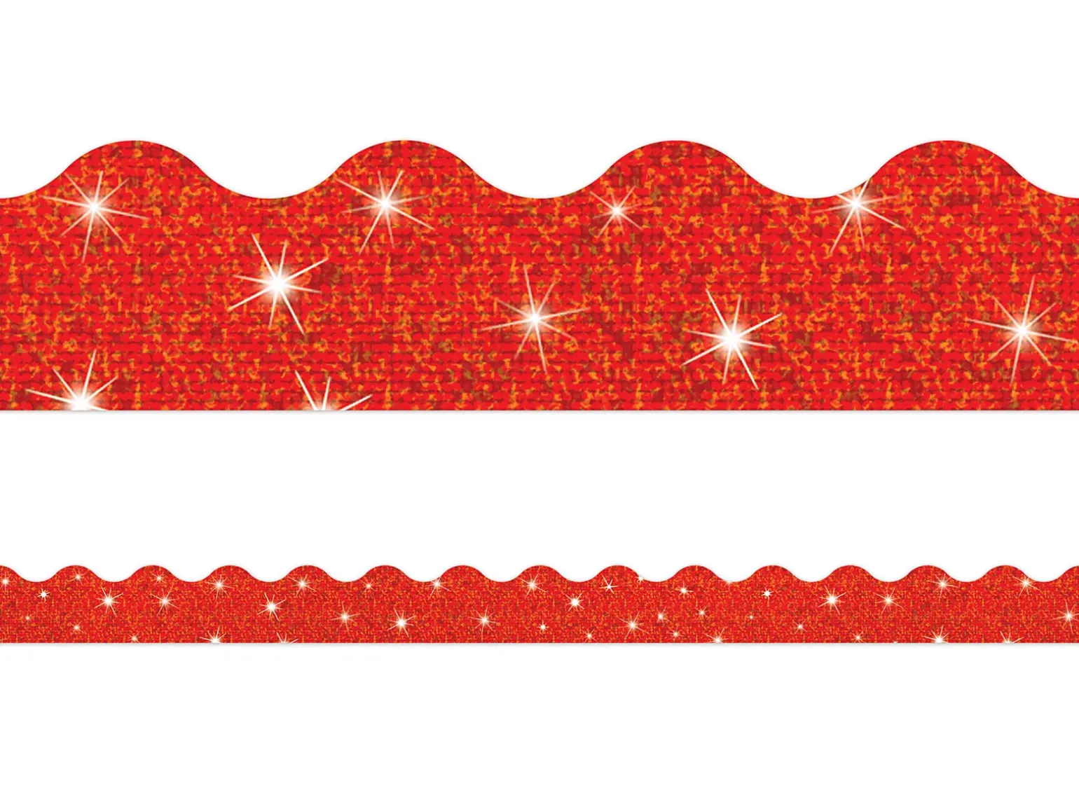 Red Sparkle Scalloped Border
