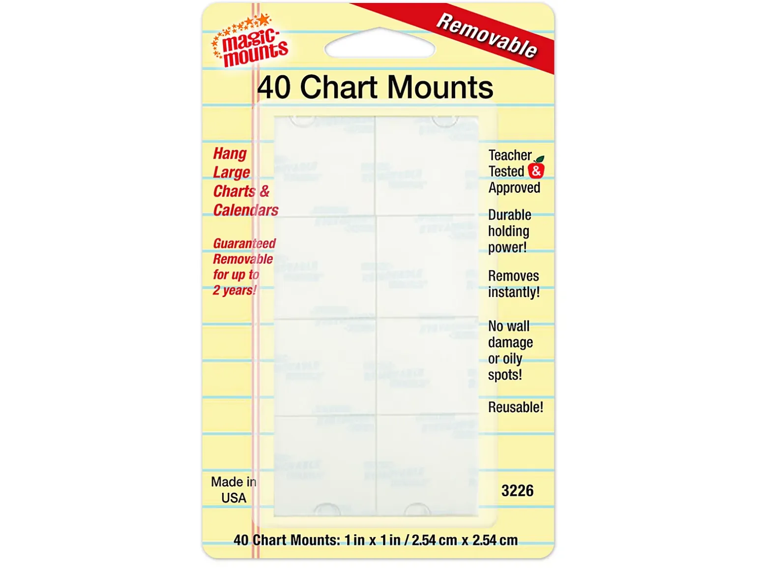 Removable Chart Mounts - Set of 40