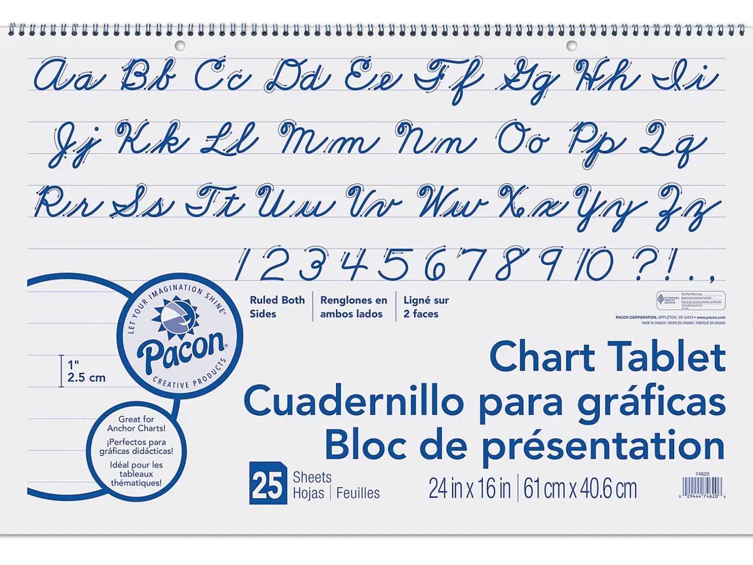 1" Ruled Chart Tablets