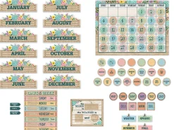 Rustic Bloom Calendar Bulletin Board Set