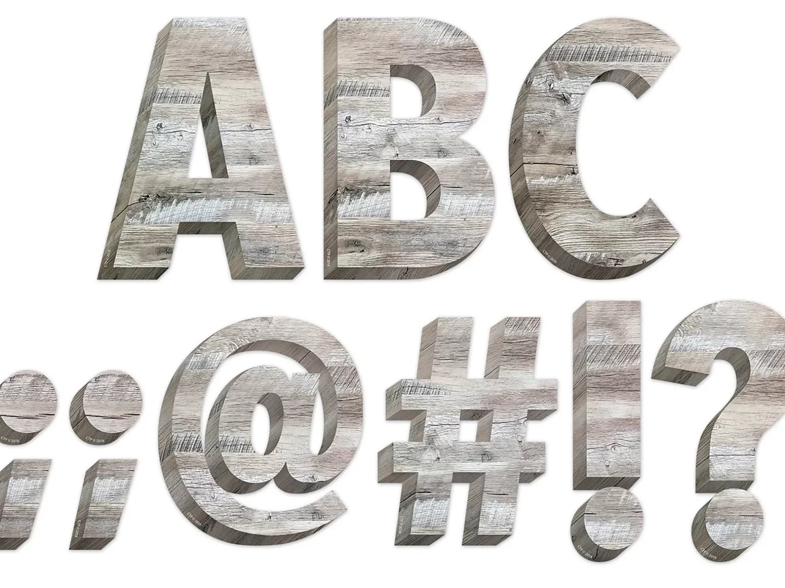Rustic Wood 6" Punch-Out Letters