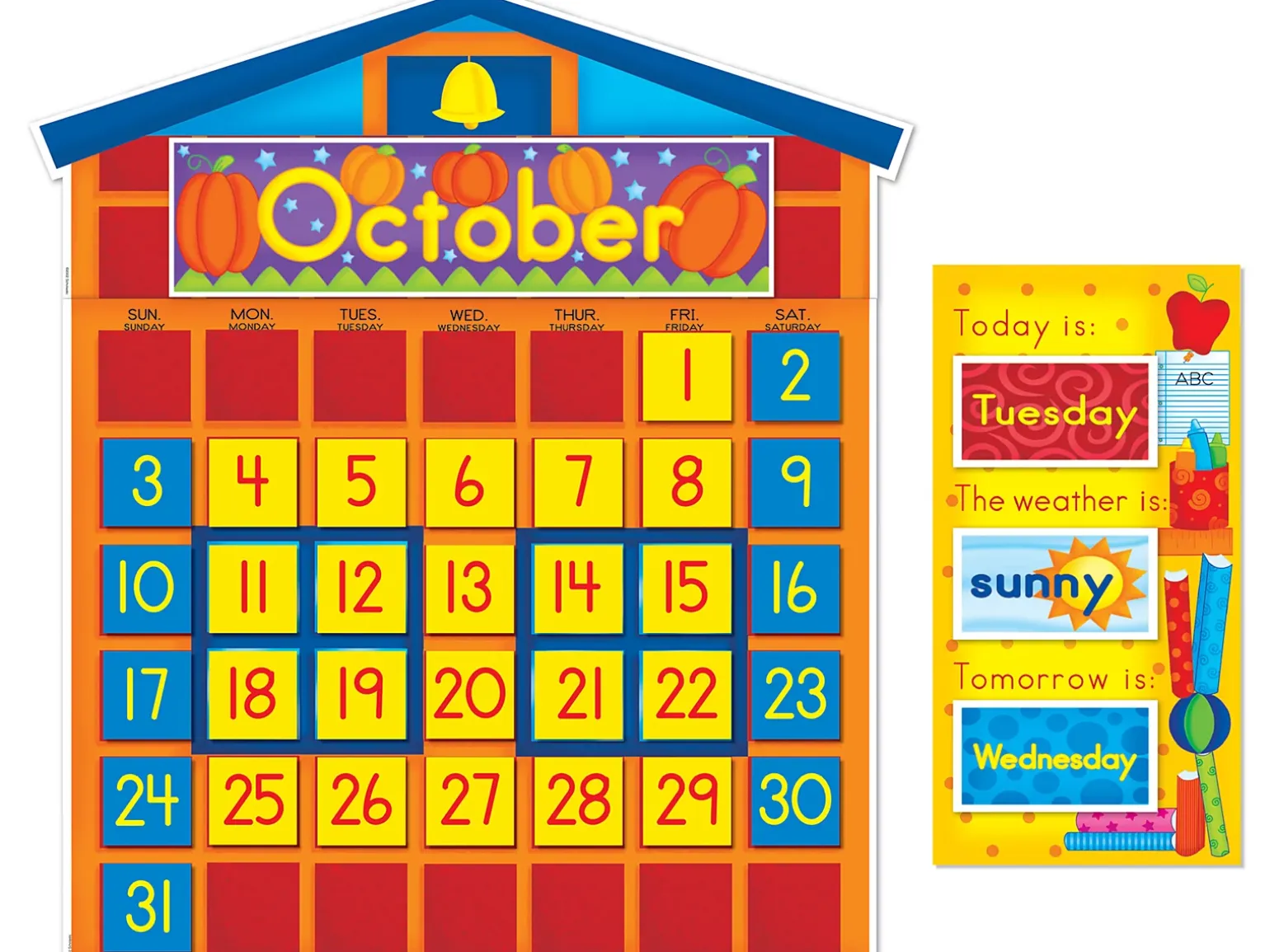 Schoolhouse Calendar Bulletin Board Set