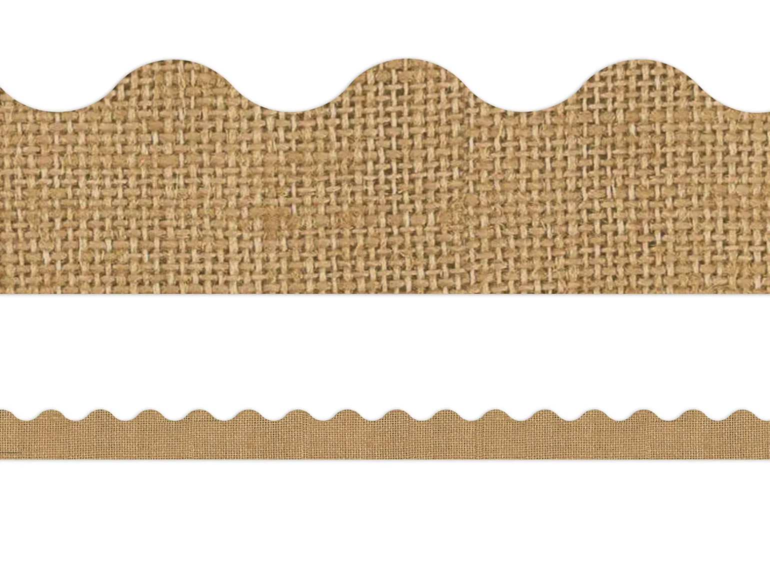 Shabby Chic Burlap Scalloped Border