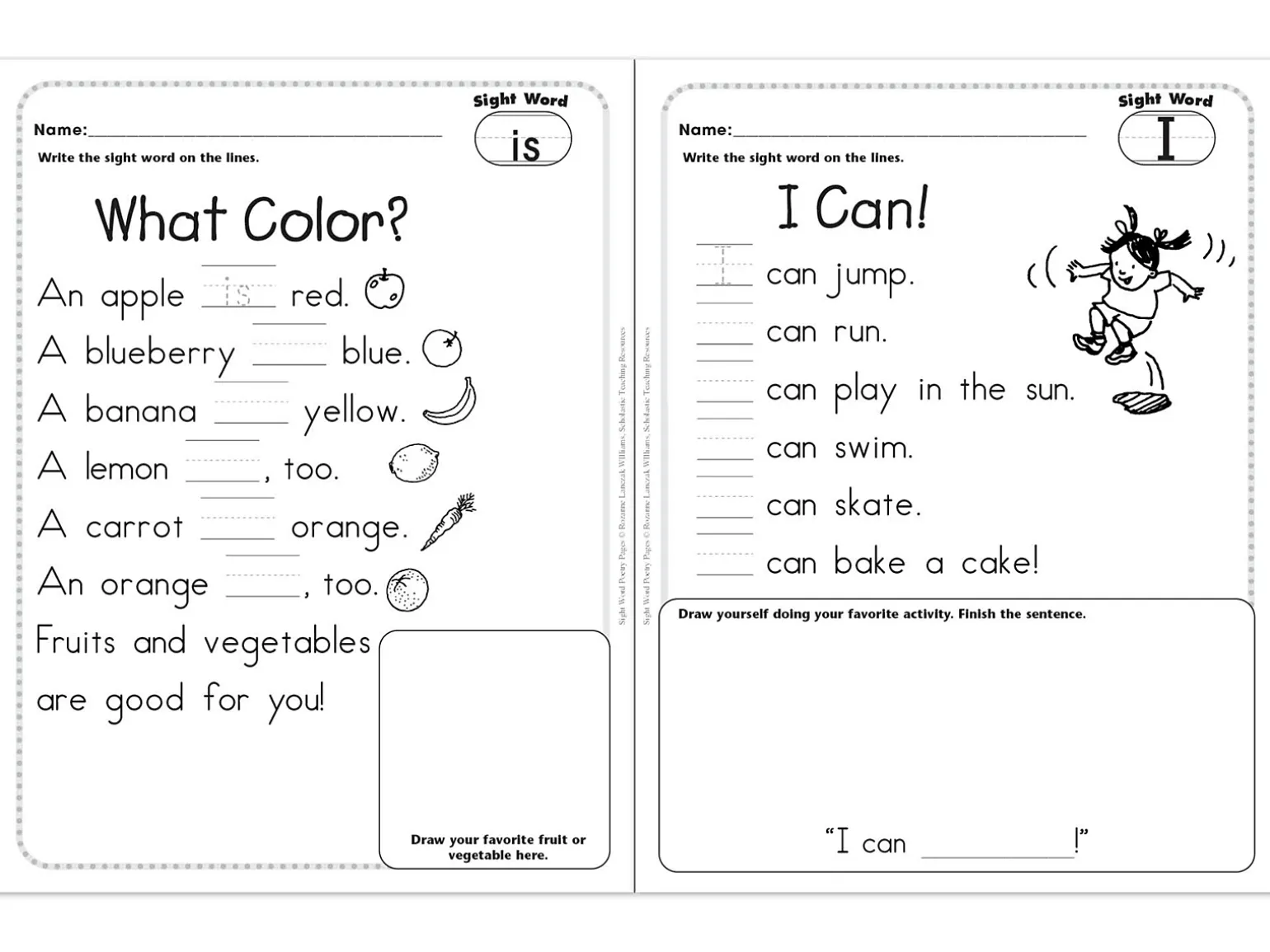 Sight-Word Poetry Workbook