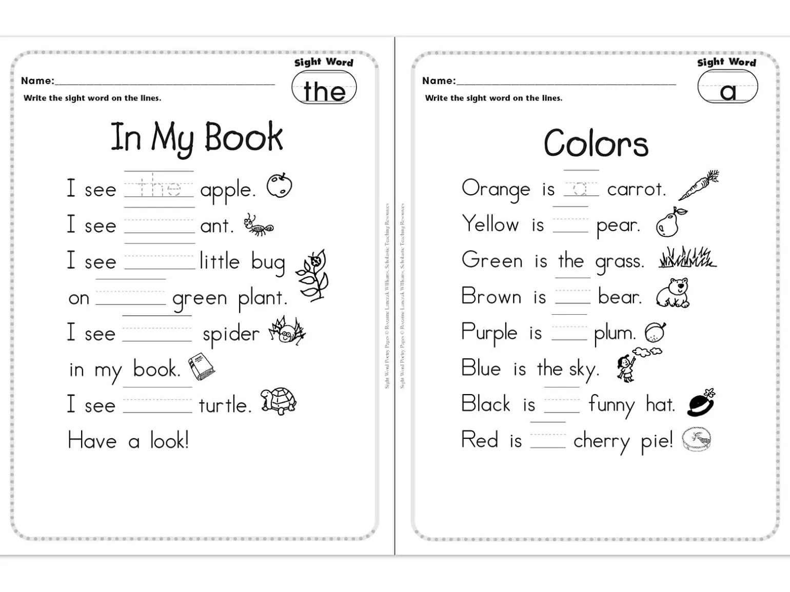 Sight-Word Poetry Workbook
