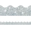 Silver Sparkle Scalloped Border