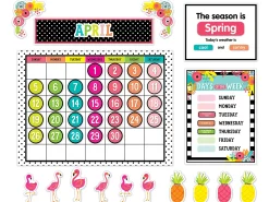 Simply Stylish Tropical Calendar Bulletin Board Set