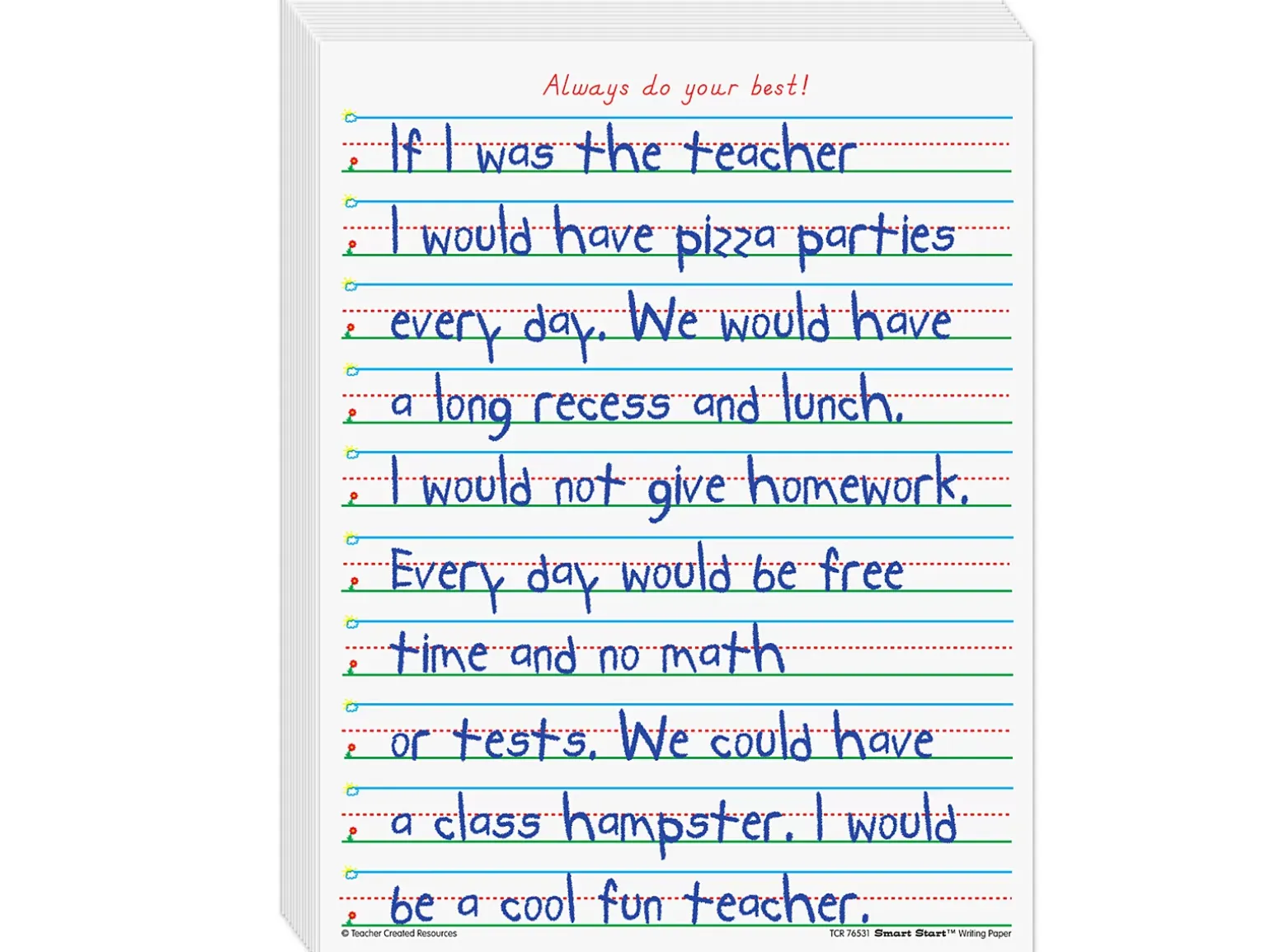 Smart Start 5/8" Ruled Writing Paper - Gr. 1-2