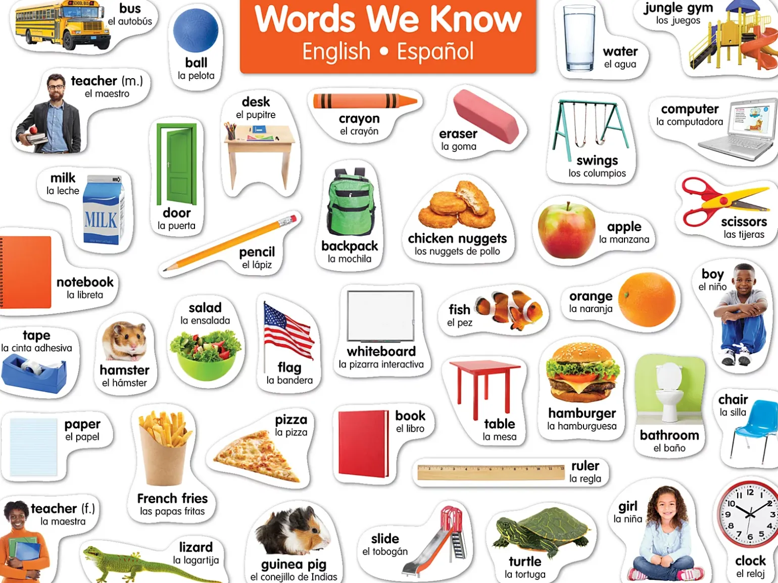 Spanish-English Word Wall Bulletin Board Set