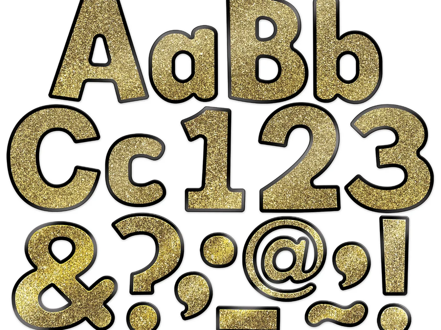 Sparkle & Shine Gold Glitter 4" Punch-Out Letters