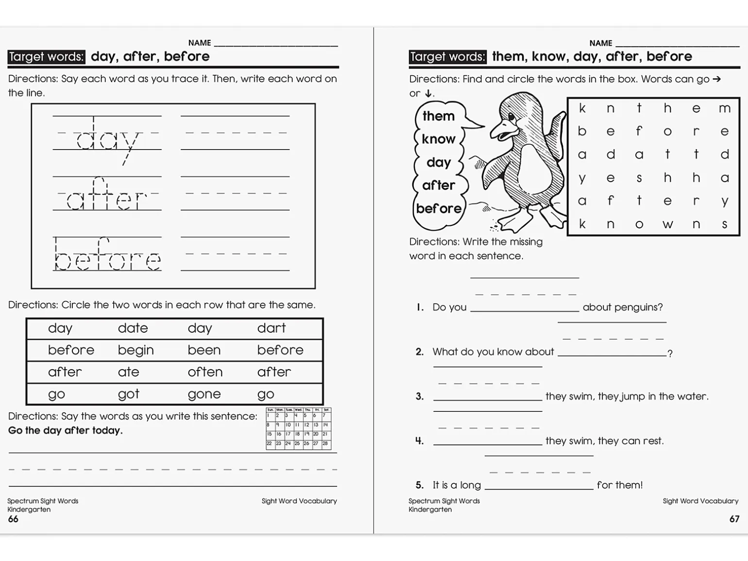 Spectrum® Sight-Words Workbook - Kindergarten