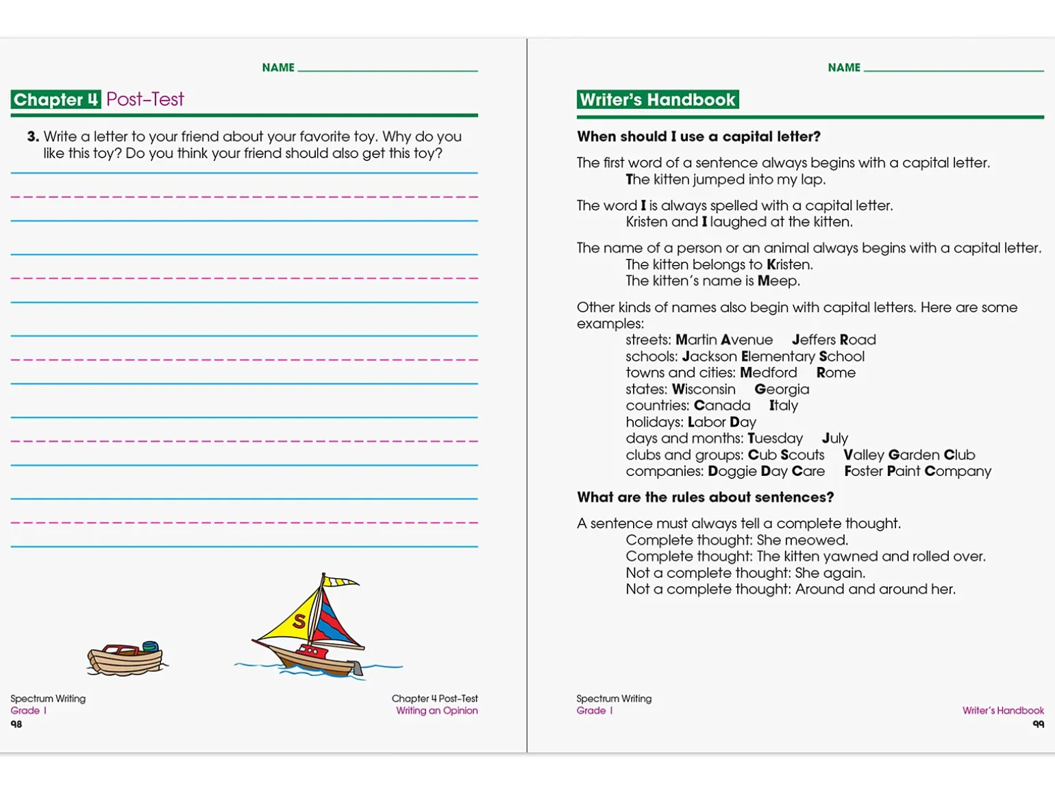 Spectrum® Writing Workbook - Gr. 1