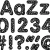 Stars on Black 4" Punch-Out Letters