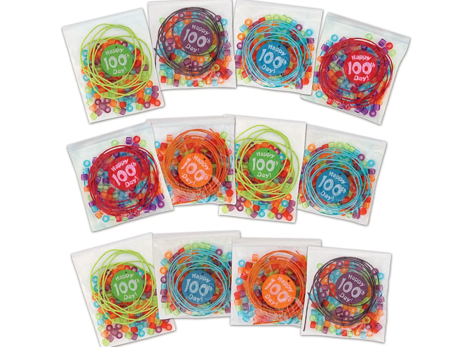 100th Day of School Bead Kits - Set of 12