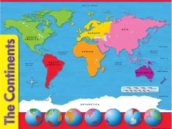 The Continents World Map Poster