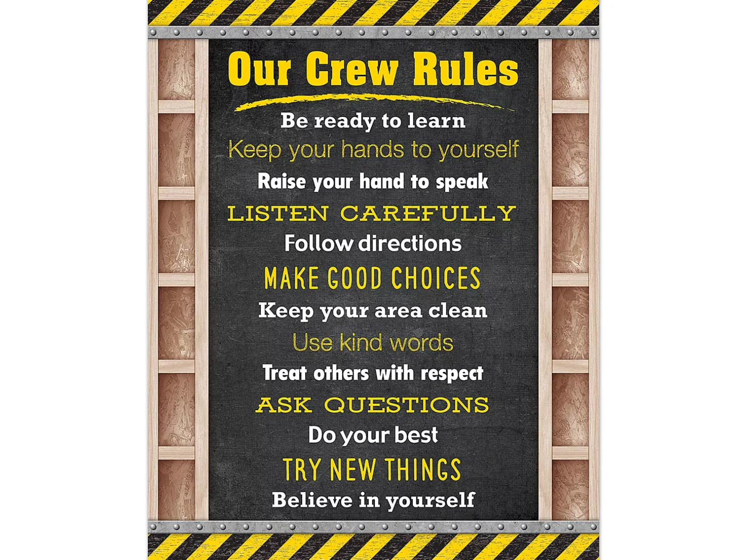 Under Construction! Classroom Rules Poster