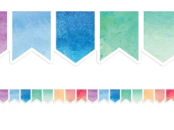 Watercolor Pennant Border