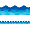 Waves of Blue Scalloped Border