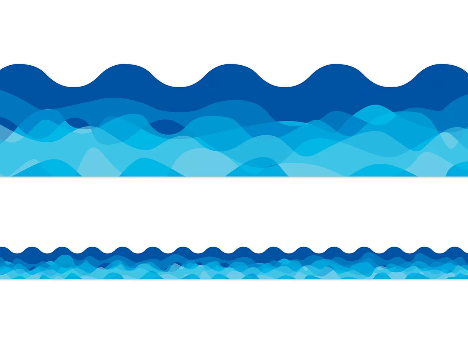 Waves of Blue Scalloped Border