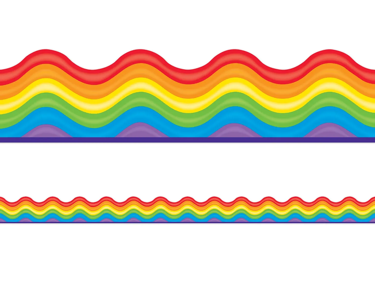 Wavy Rainbow Scalloped Border