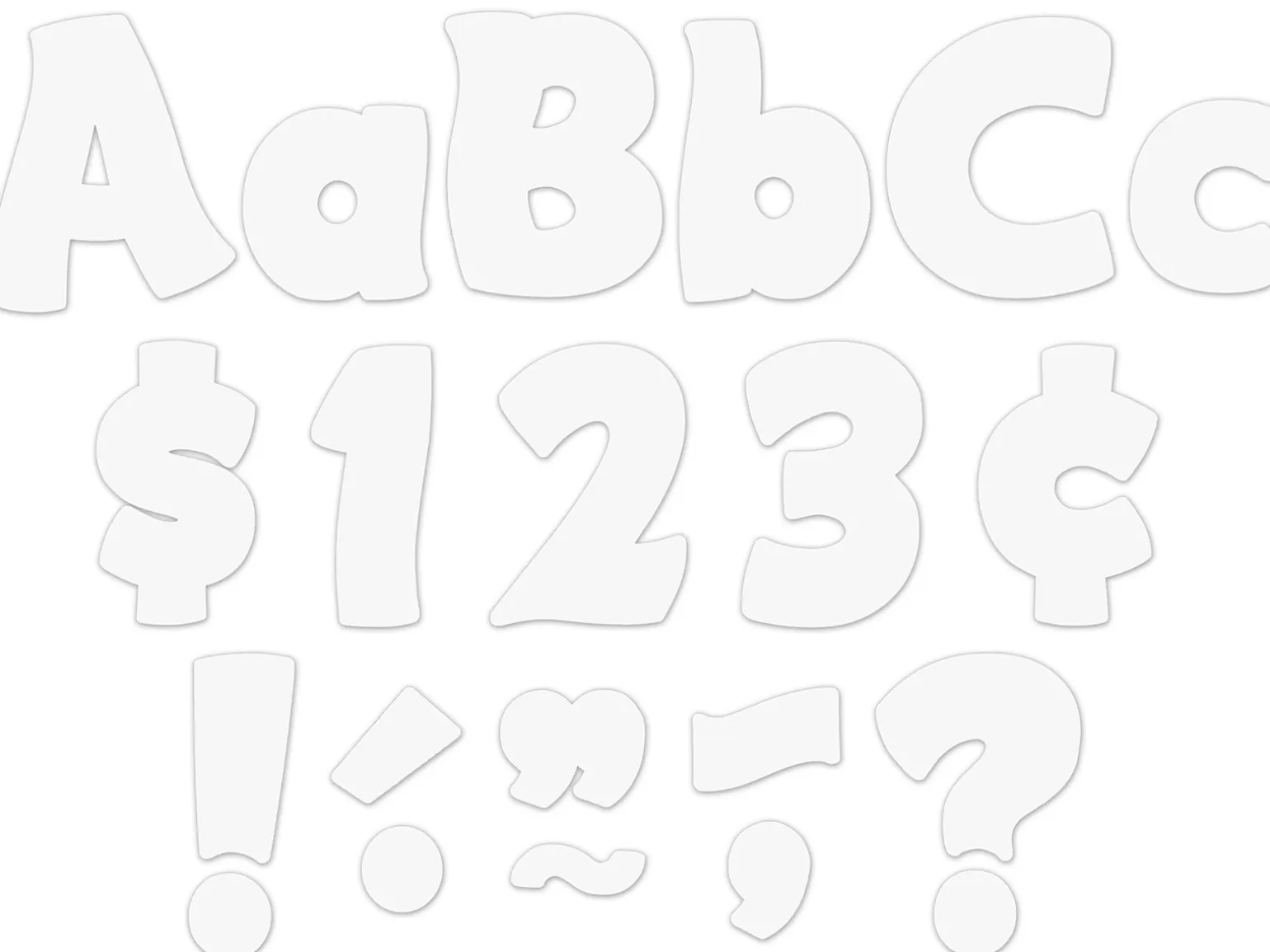Wavy White 4" Punch-Out Letters