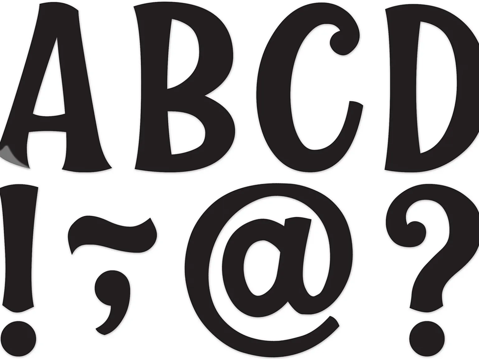 Whimsical Black 3" Magnetic Punch-Out Letters