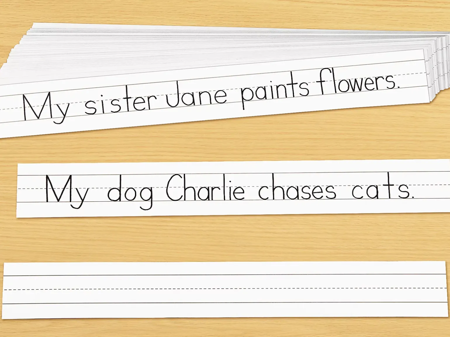 White Sentence Strips