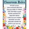 Wildflowers Classroom Rules Poster