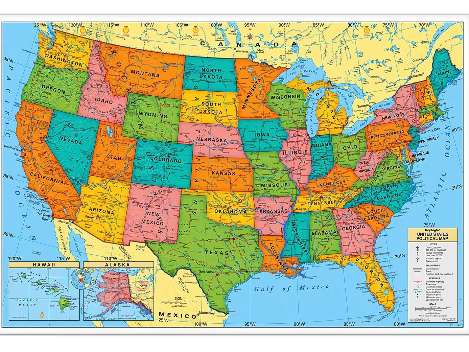 Write & Wipe U.S.A. Wall Map