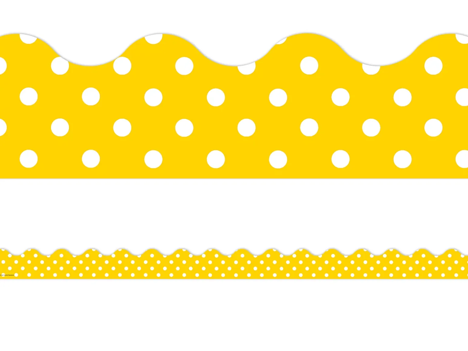 Yellow Polka Dot Scalloped Border